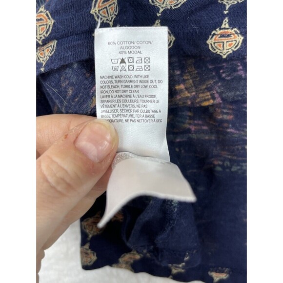 Lucky Brand Tee Womens Plus 1X Persian Carpet Top Scoop S/S Bohemian Lagenlook - Picture 4 of 8